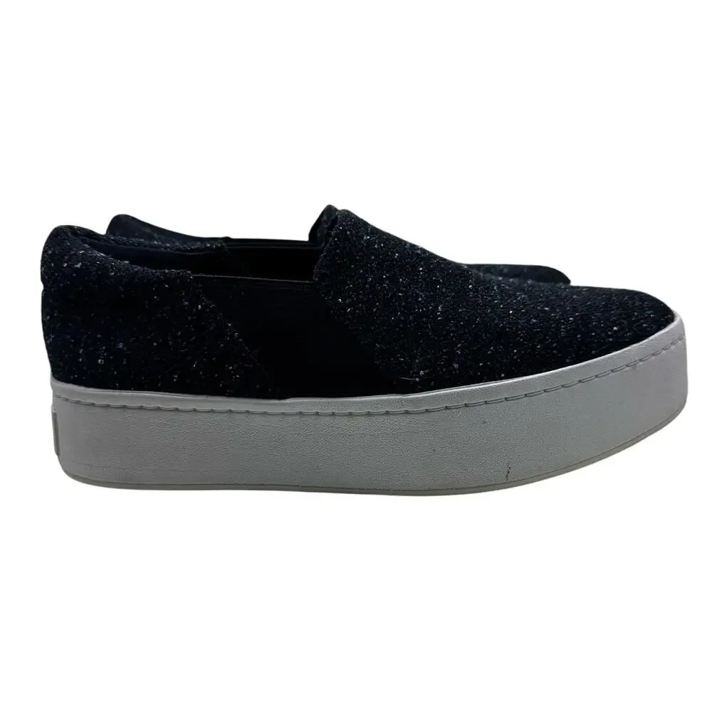 Vince Women's Black Glitter Slip-On Sneakers